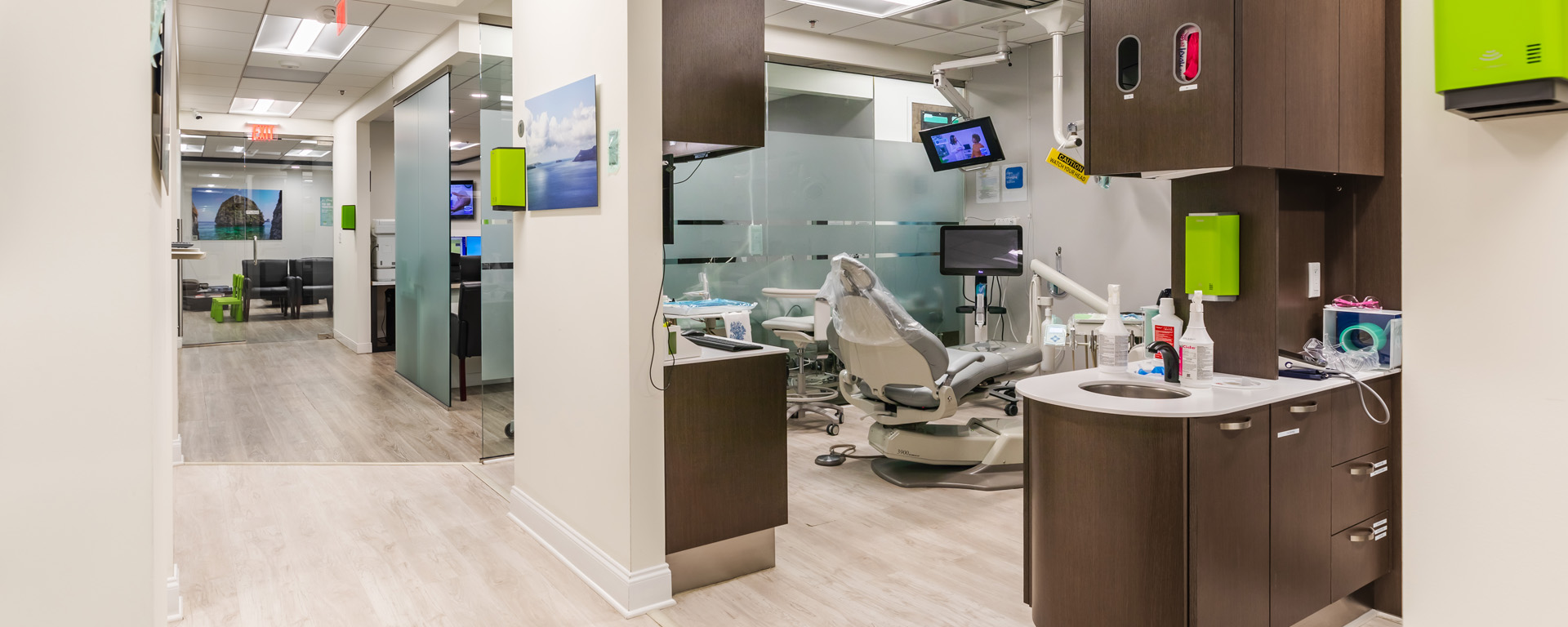 a kitchen with a lot of clutter and a lot of appliances  at Invisalign in Reston, VA